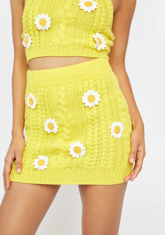 Dollop Of Destiny Knit Mini Skirt sold by Dolls Kill