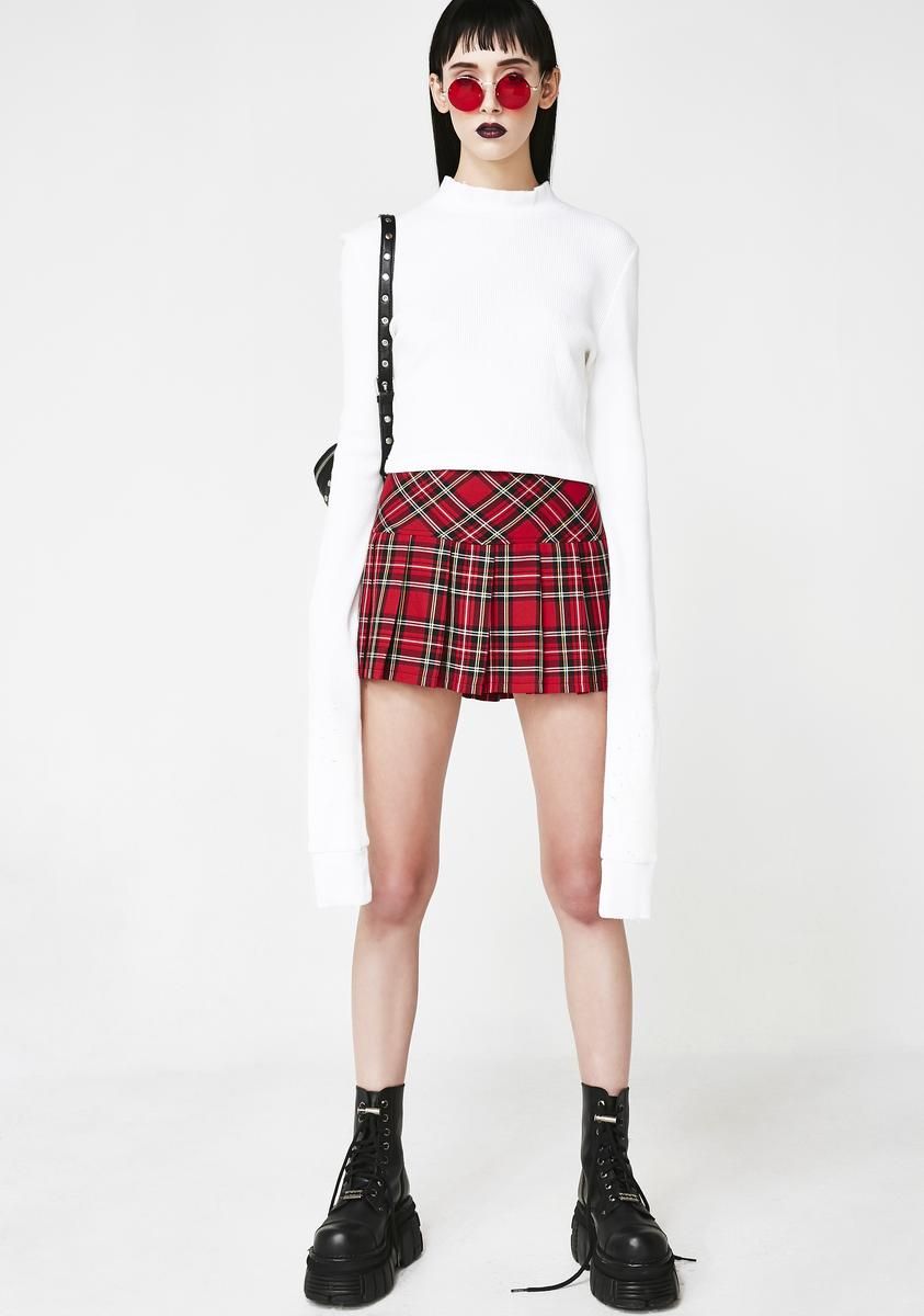 Pleated Bloody Plaid Skirt sold by Dolls Kill product image thumbnail 5