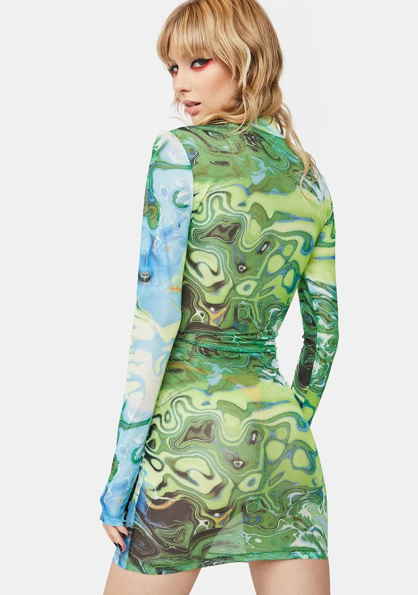 Trippy Night Heat Mesh Dress sold by Dolls Kill product image thumbnail 4