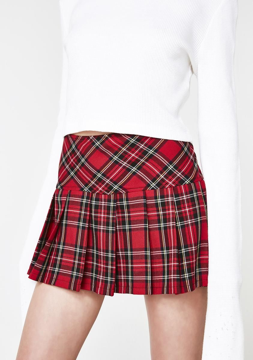 Pleated Bloody Plaid Skirt sold by Dolls Kill