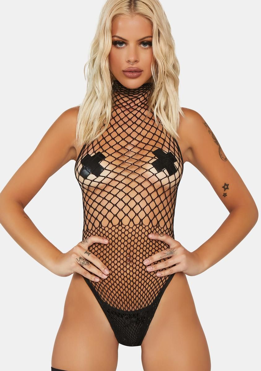 Naughty On Camera Fishnet Bodysuit sold by Dolls Kill