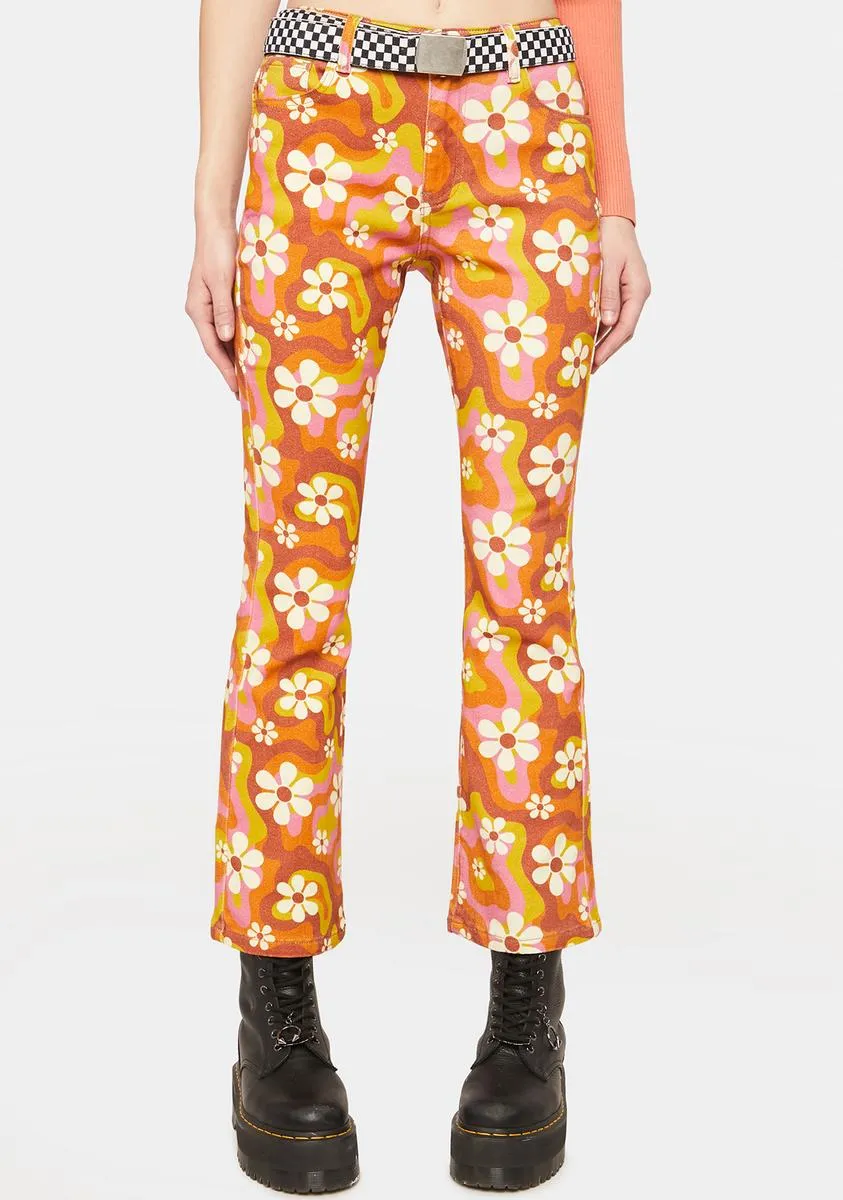 Not Afraid Of Changin' Flare Pants sold by Dolls Kill