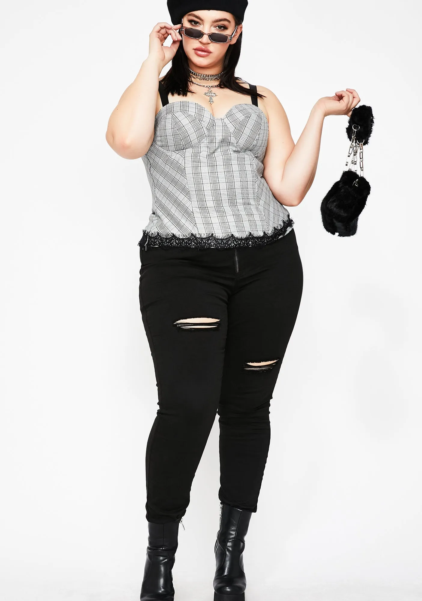 Onyx Forever Muse Plaid Bustier sold by Dolls Kill product image thumbnail 2