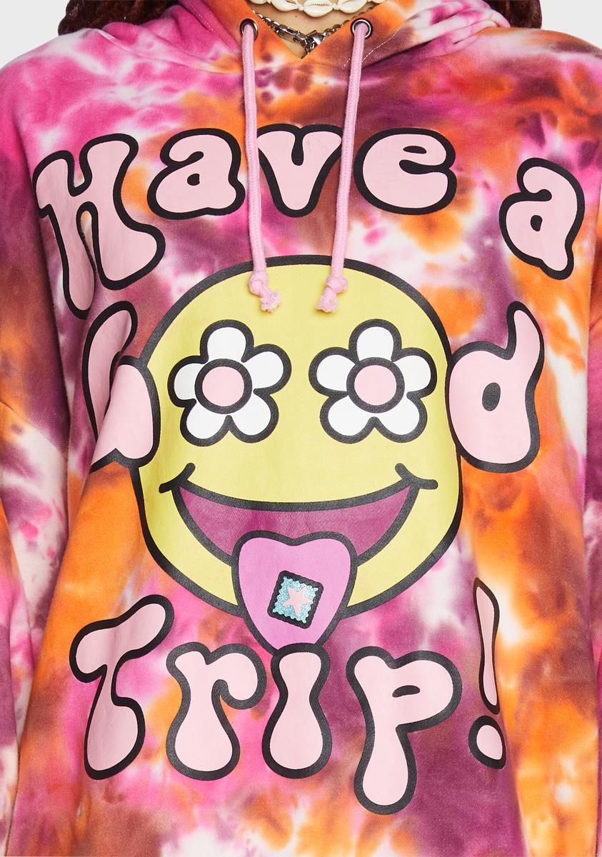 Good Trips Only Tie Dye Hoodie sold by Dolls Kill product image thumbnail 2
