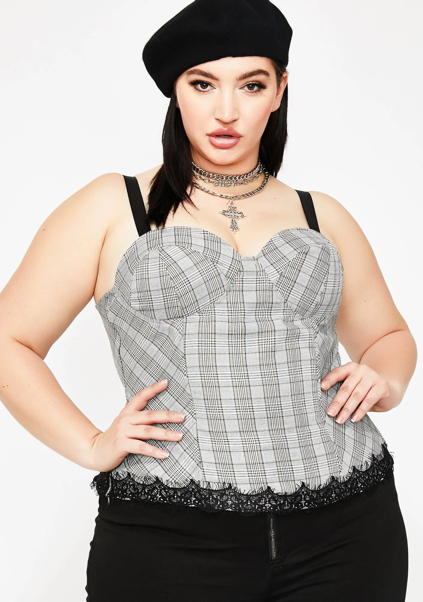 Onyx Forever Muse Plaid Bustier sold by Dolls Kill product image thumbnail 3