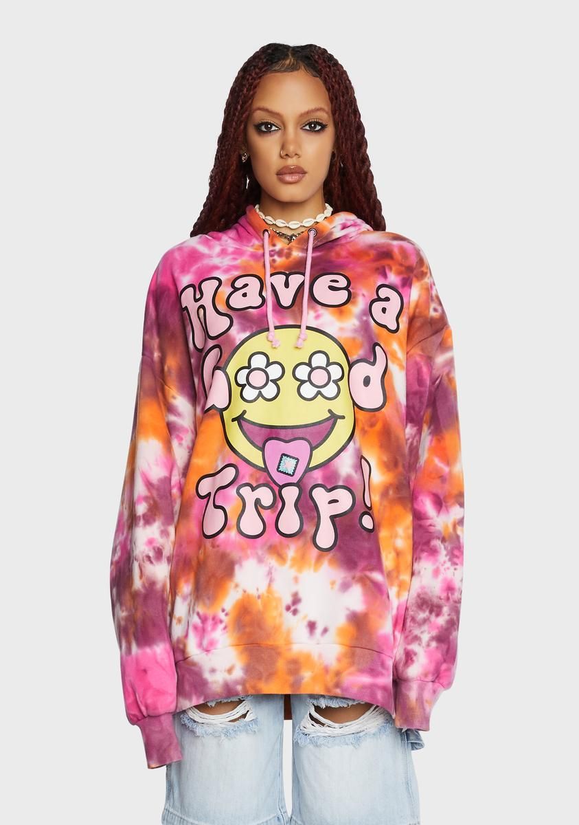 Good Trips Only Tie Dye Hoodie sold by Dolls Kill