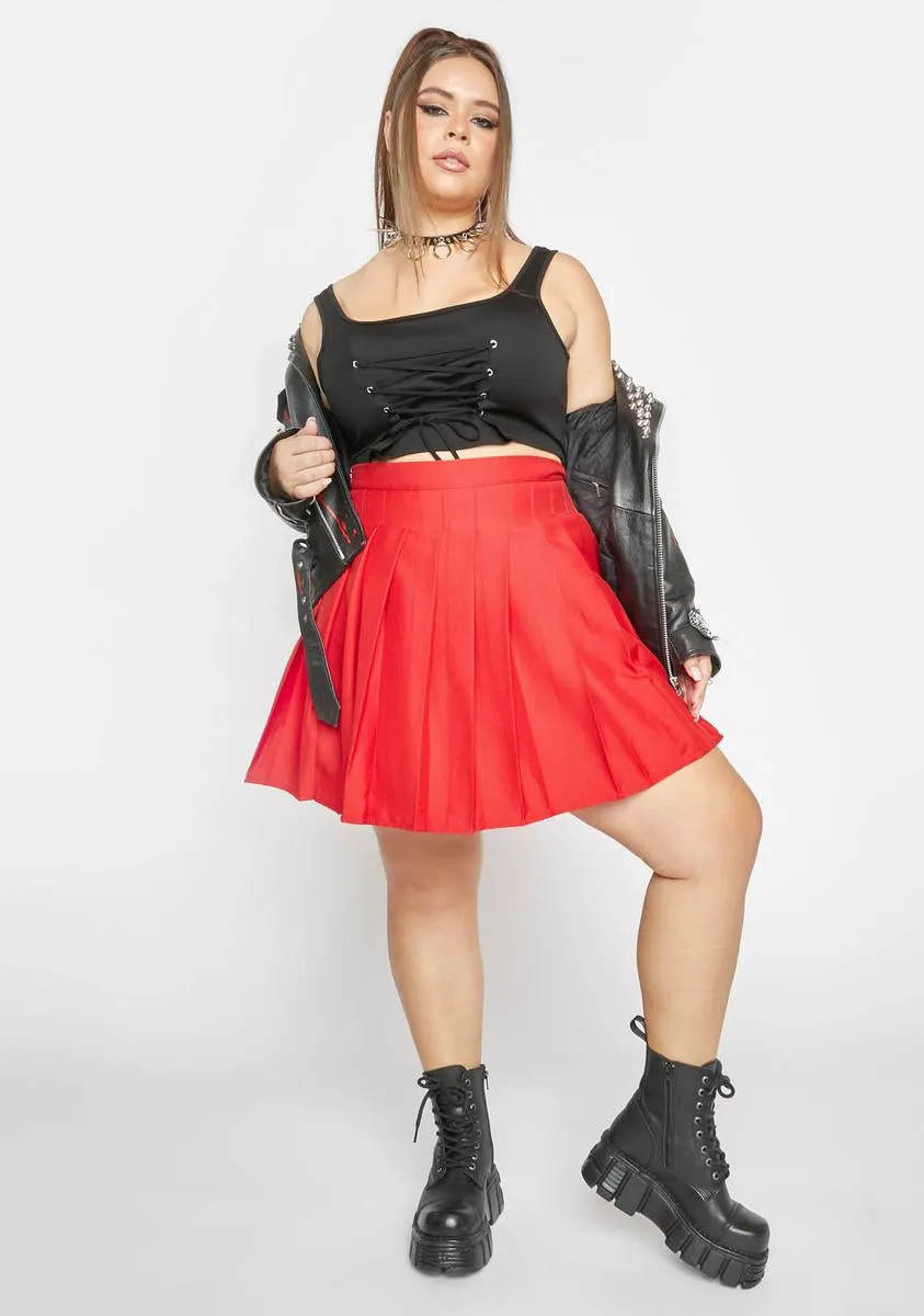 Plus Scarlet Just Like Candy Pleated Skirt sold by Dolls Kill product image thumbnail 3