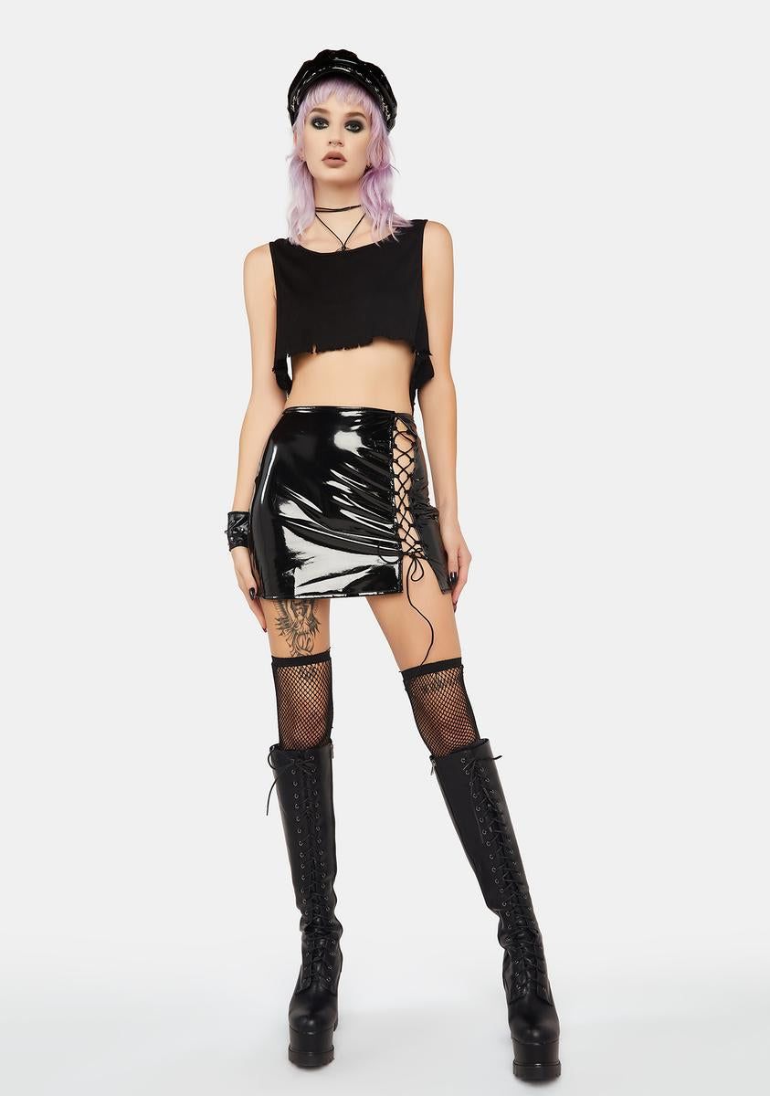 Total Dominance Patent Mini Skirt sold by Dolls Kill product image thumbnail 3