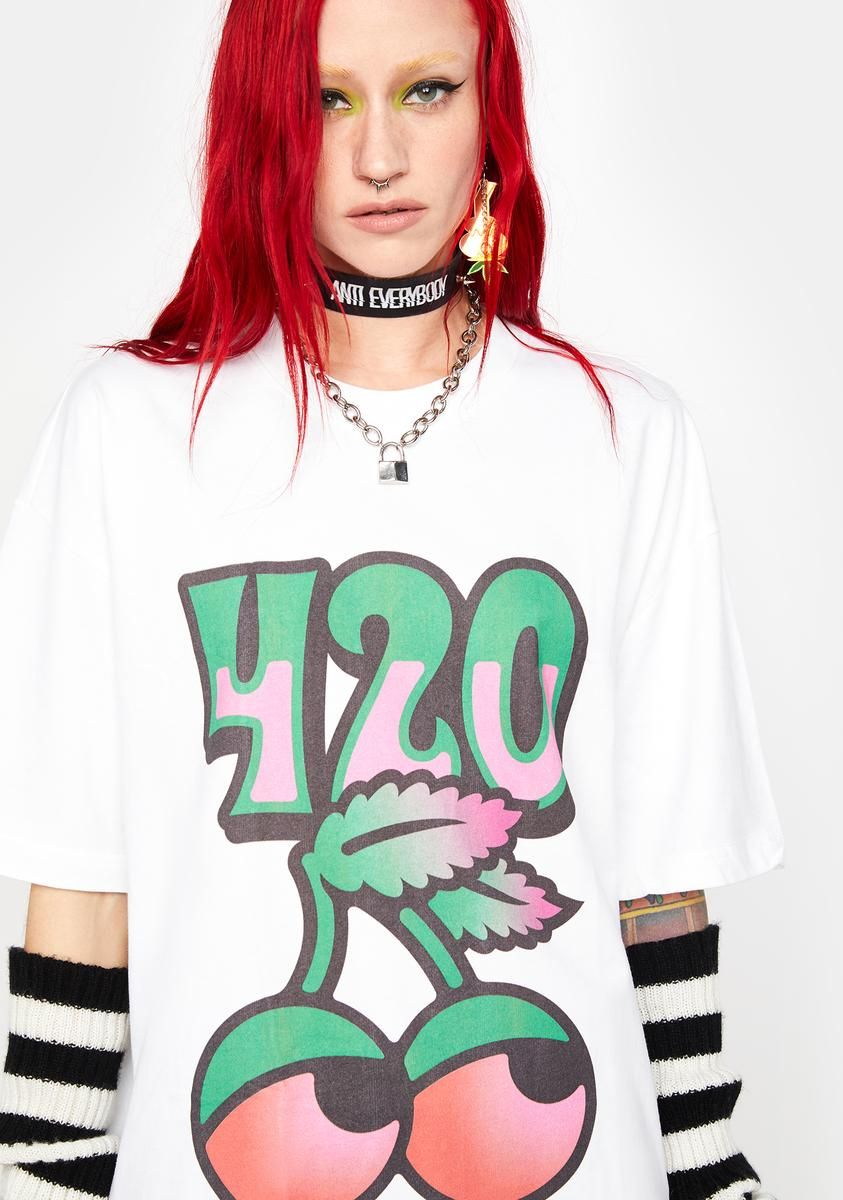 Cherry Eyes 420 Oversized Tee sold by Dolls Kill