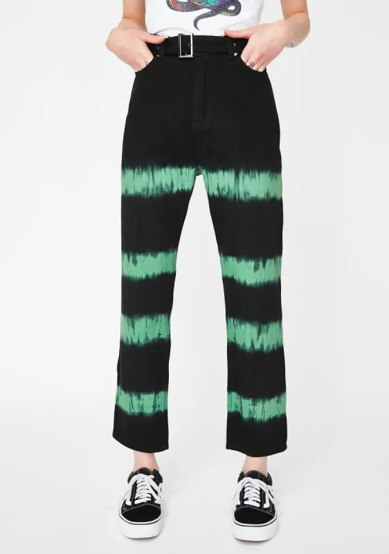 Tie Dye Straight Leg Jeans sold by Dolls Kill