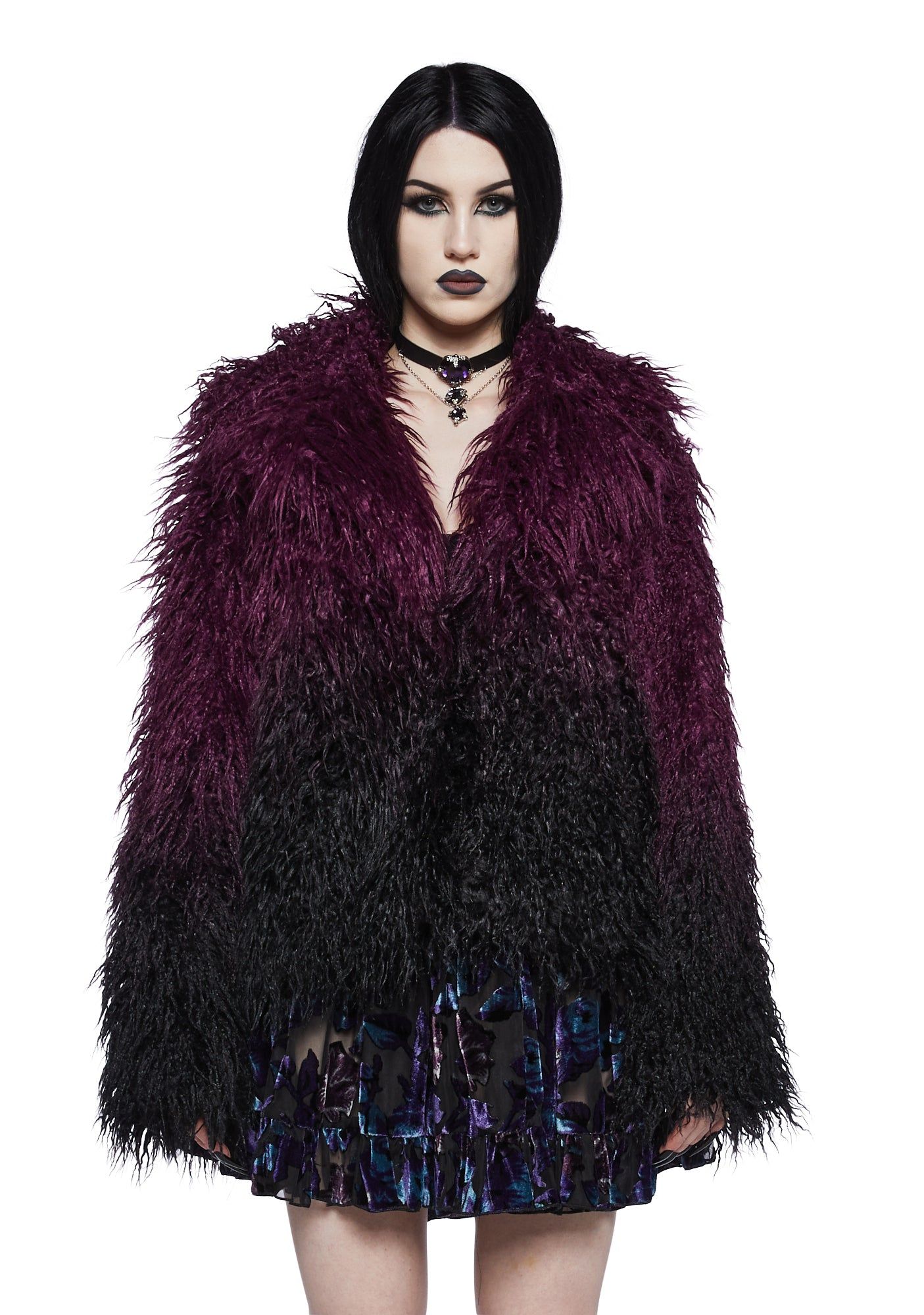 I'd Die Again Ombre Jacket- Purple sold by Dolls Kill
