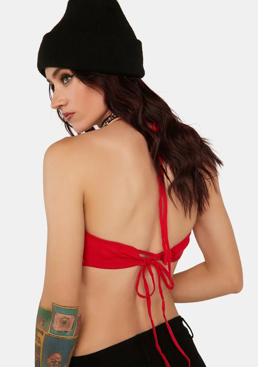 Burning Heart Knit Halter Top sold by Dolls Kill product image thumbnail 4