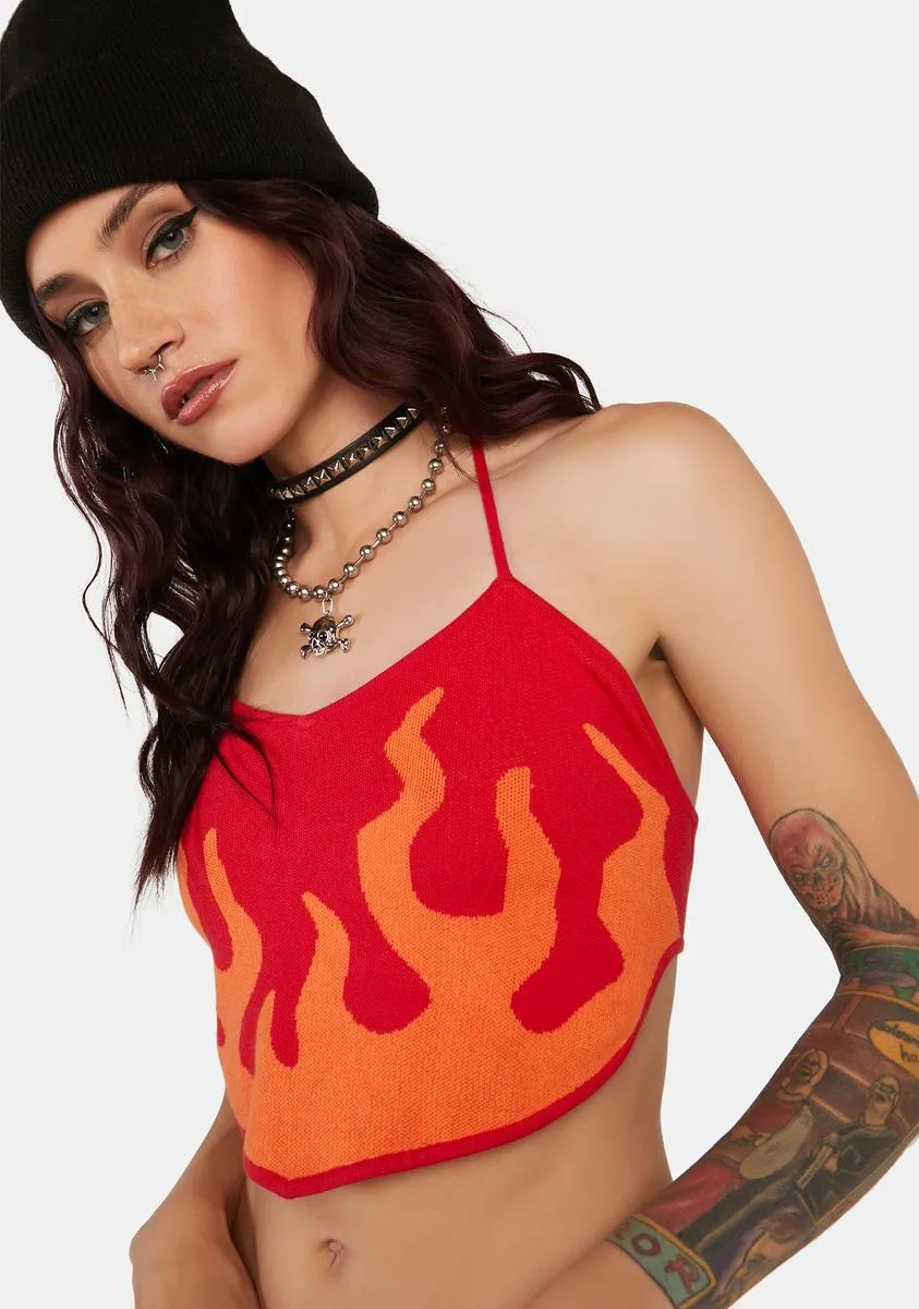 Burning Heart Knit Halter Top sold by Dolls Kill product image thumbnail 2