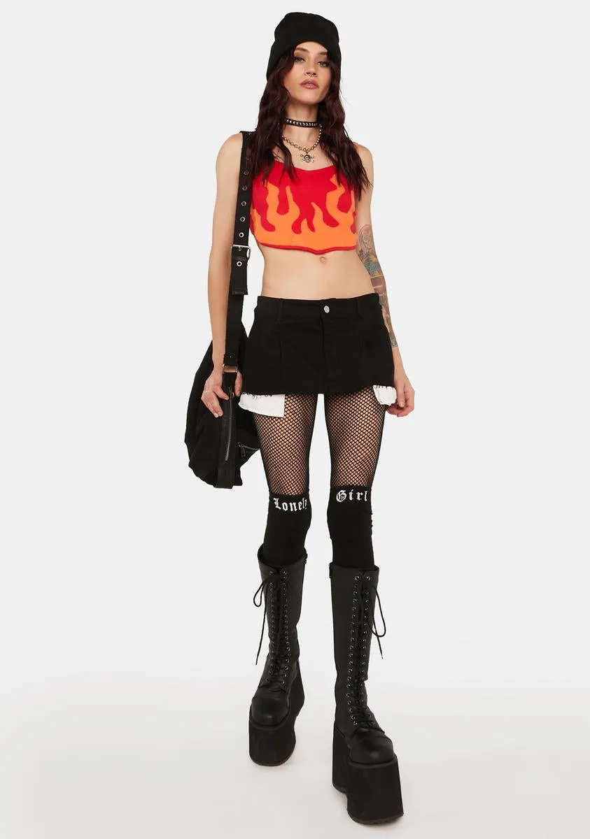 Burning Heart Knit Halter Top sold by Dolls Kill product image thumbnail 3