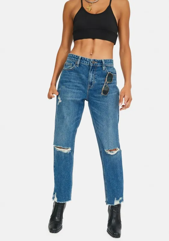 Medium Wash Boyfriend Jeans sold by Dolls Kill