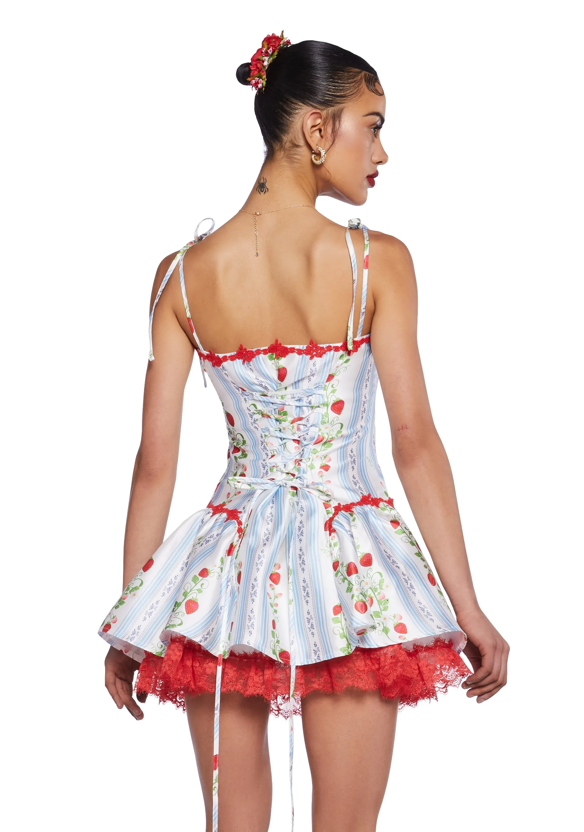 Scandal Sheet Taffeta Dress - Strawberry sold by Dolls Kill product image thumbnail 4