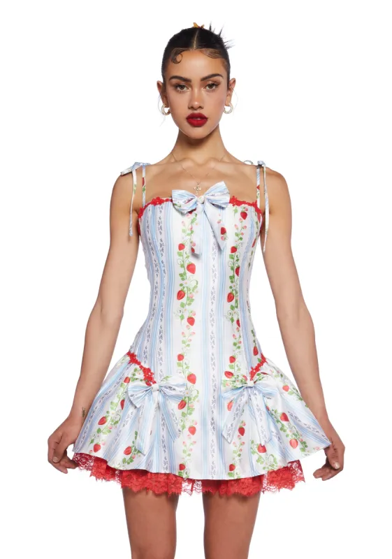 Scandal Sheet Taffeta Dress - Strawberry sold by Dolls Kill