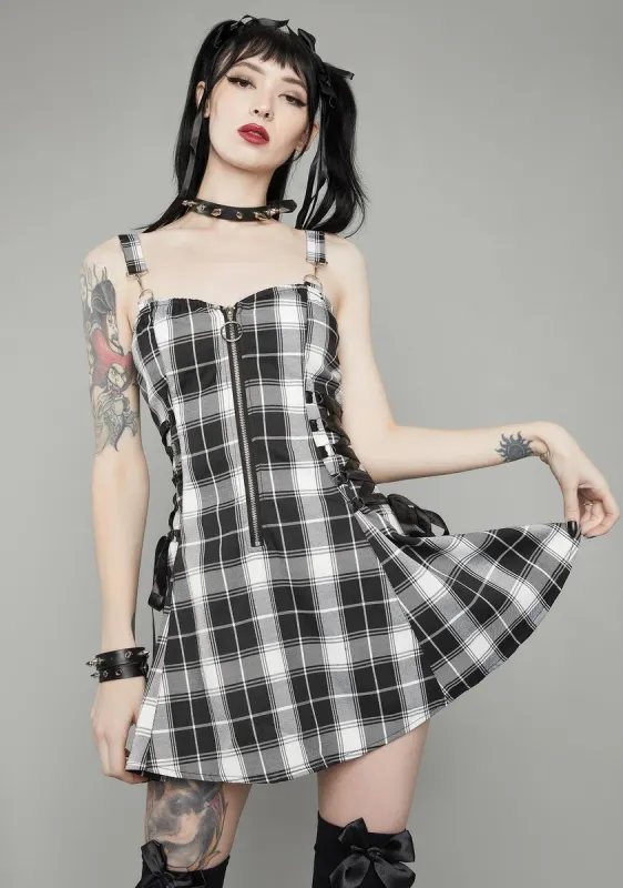 Ivory Charm School Dropout Plaid Dress sold by Dolls Kill