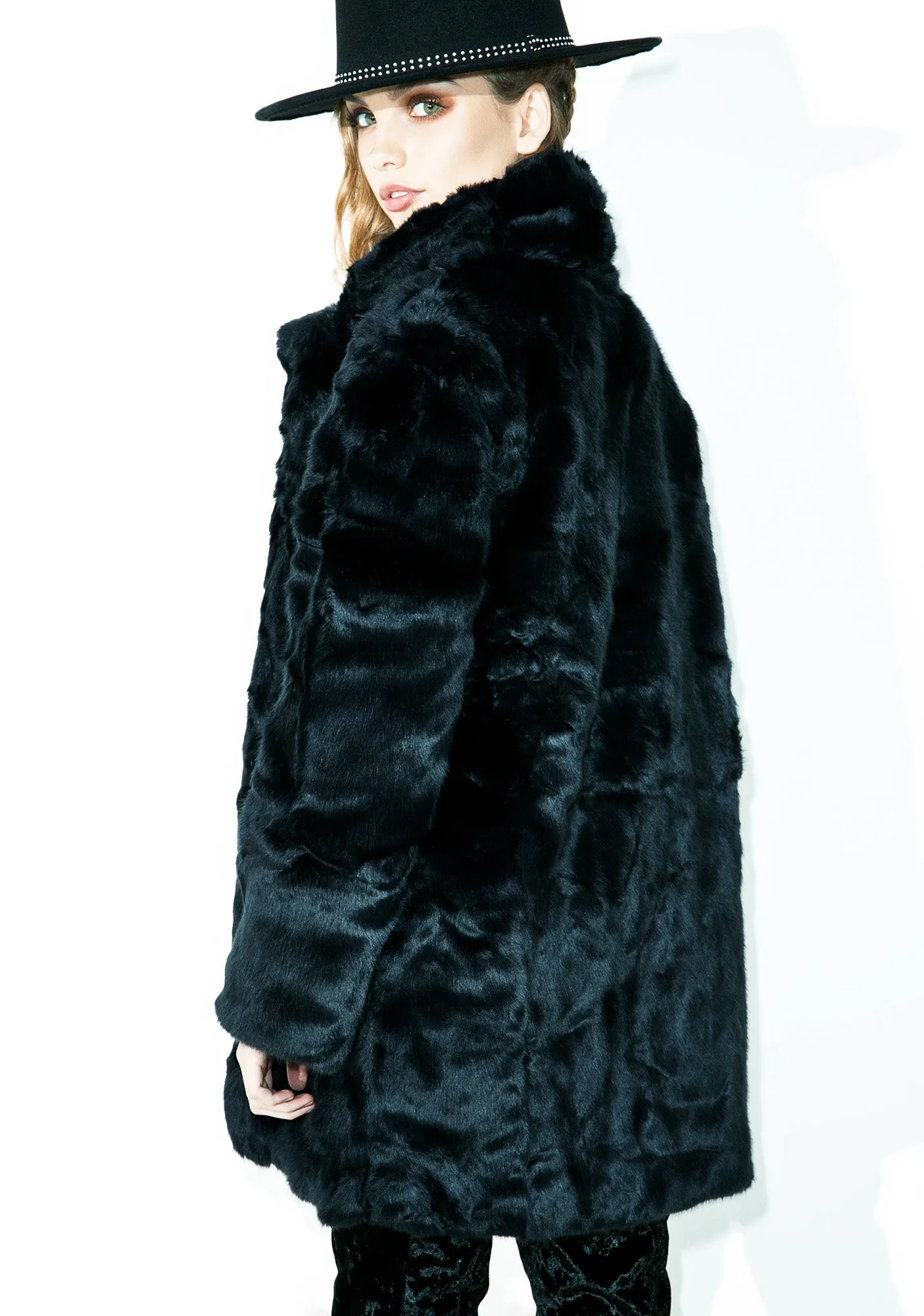 Crystal Visions Faux Fur Coat sold by Dolls Kill