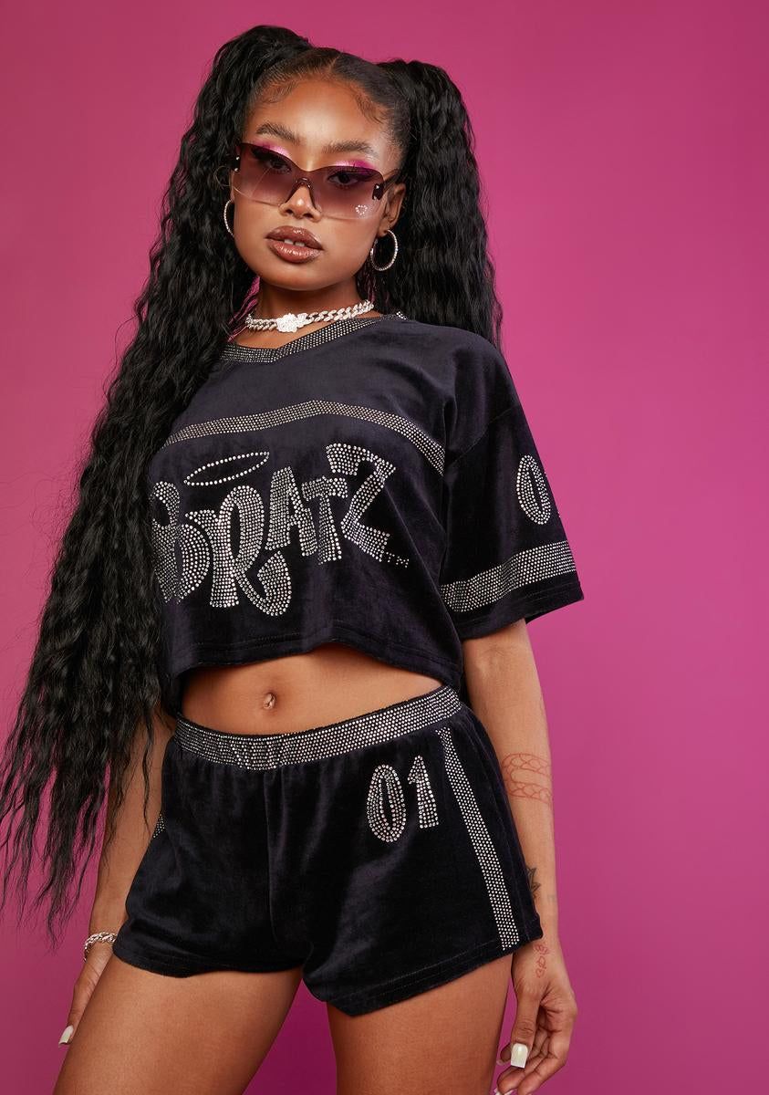 Be Your Motivation Velour Crop Top sold by Dolls Kill product image thumbnail 2