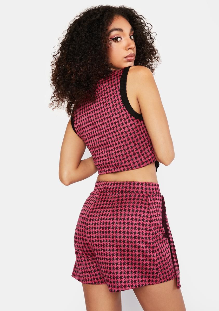 Knackered Houndstooth Pleated Skirt sold by Dolls Kill product image thumbnail 4