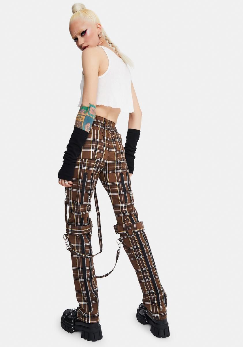 Desert Plaid Bondage Pants sold by Dolls Kill product image thumbnail 4