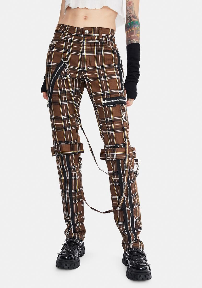 Desert Plaid Bondage Pants sold by Dolls Kill