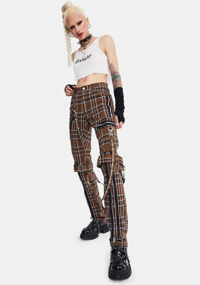 Desert Plaid Bondage Pants sold by Dolls Kill product image thumbnail 2
