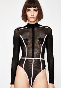 Dark Strobe Racer Mesh Bodysuit sold by Dolls Kill