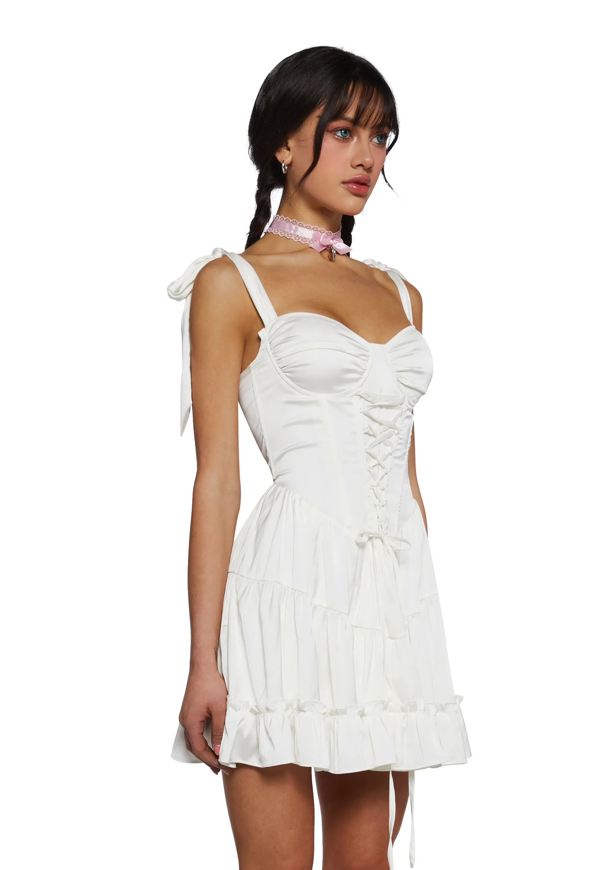 Holding Court Mini Dress - Off White sold by Dolls Kill product image thumbnail 3