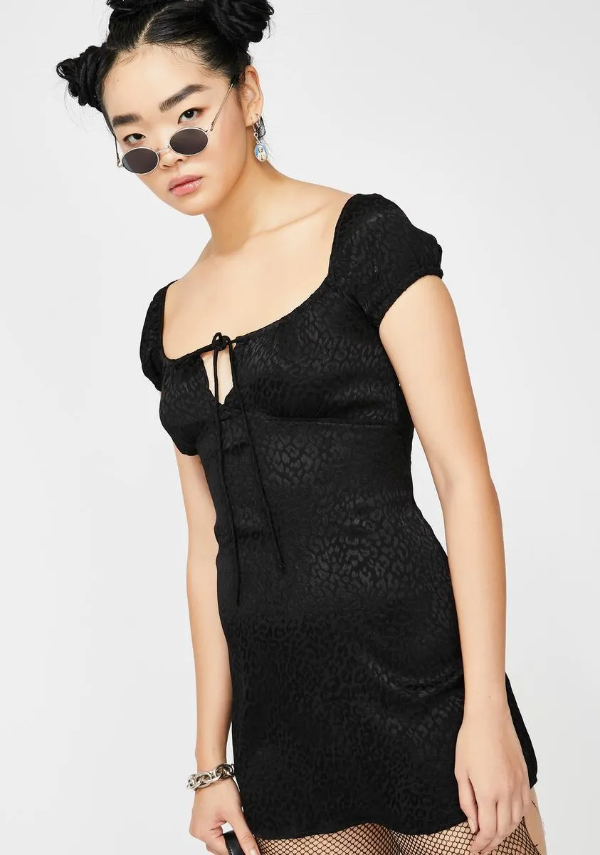 Black Cheetah Gaval Satin Dress sold by Dolls Kill product image thumbnail 2