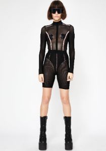 Dark Strobe Racer Mesh Bodysuit sold by Dolls Kill