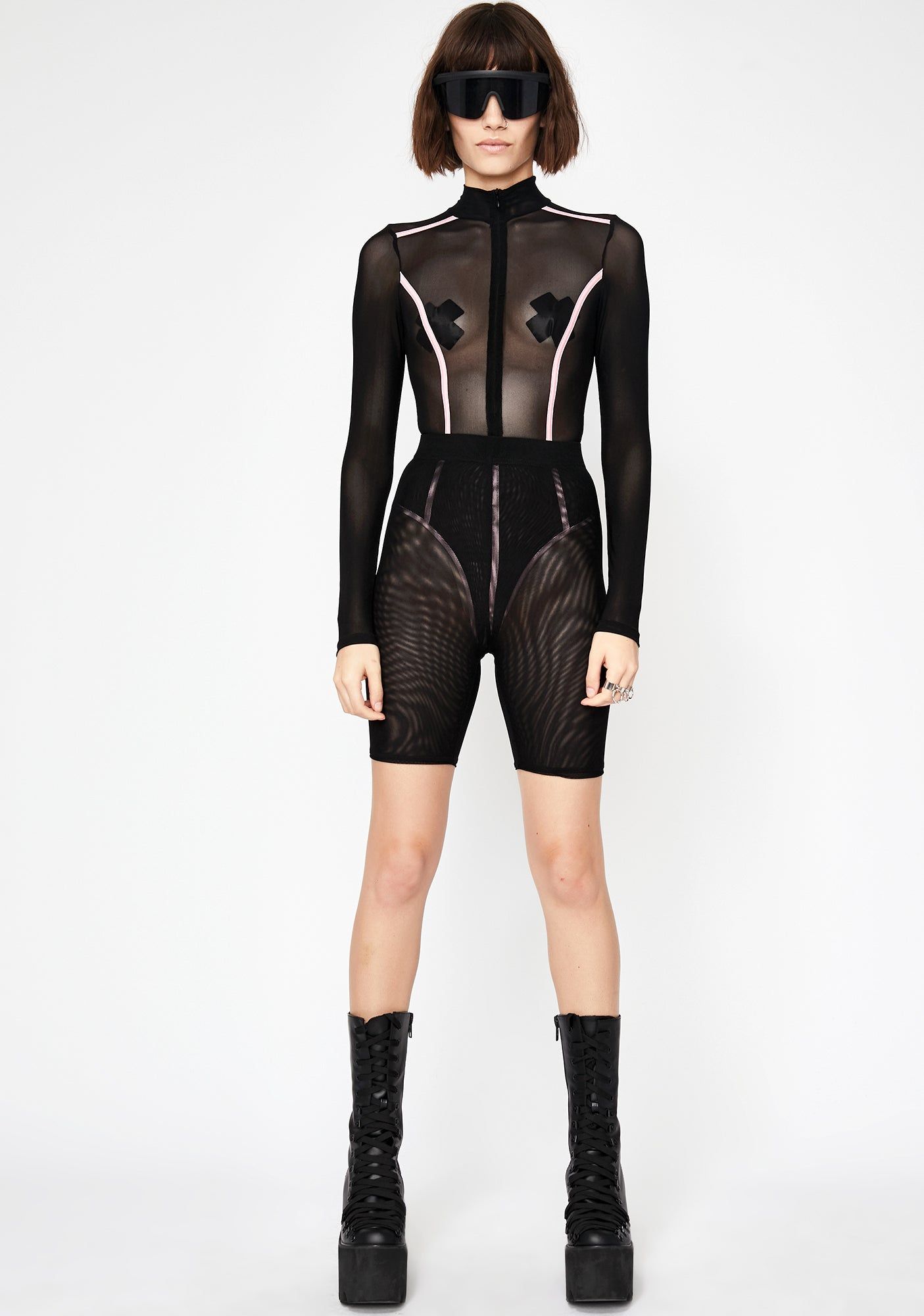 Dark Strobe Racer Mesh Bodysuit sold by Dolls Kill product image thumbnail 3
