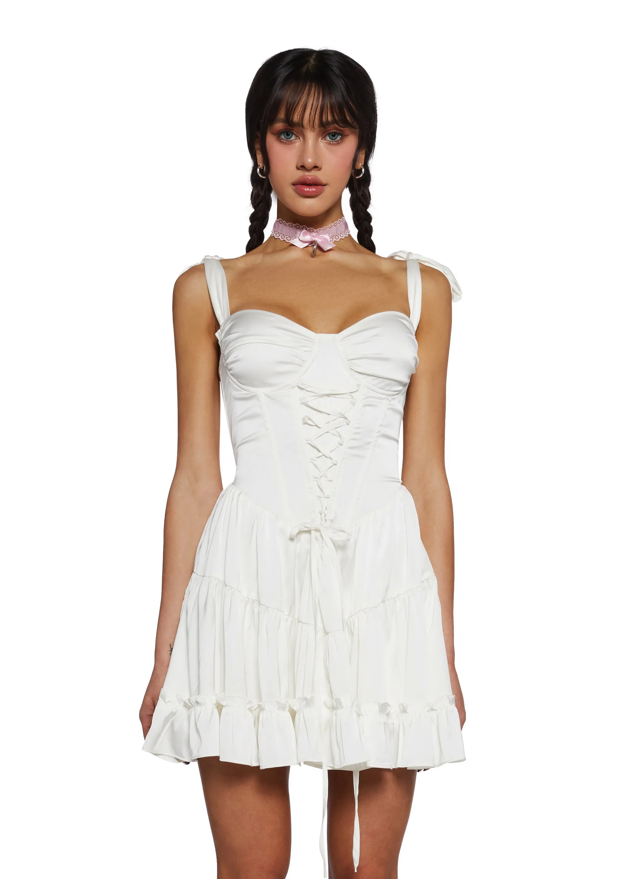 Holding Court Mini Dress - Off White sold by Dolls Kill