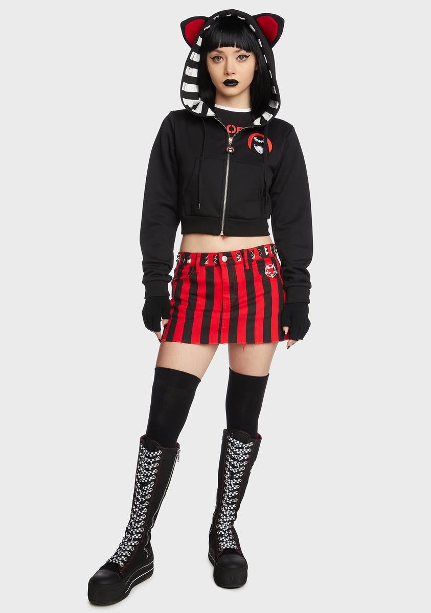 Cat Conspiracies Zip-Up Hoodie sold by Dolls Kill product image thumbnail 3