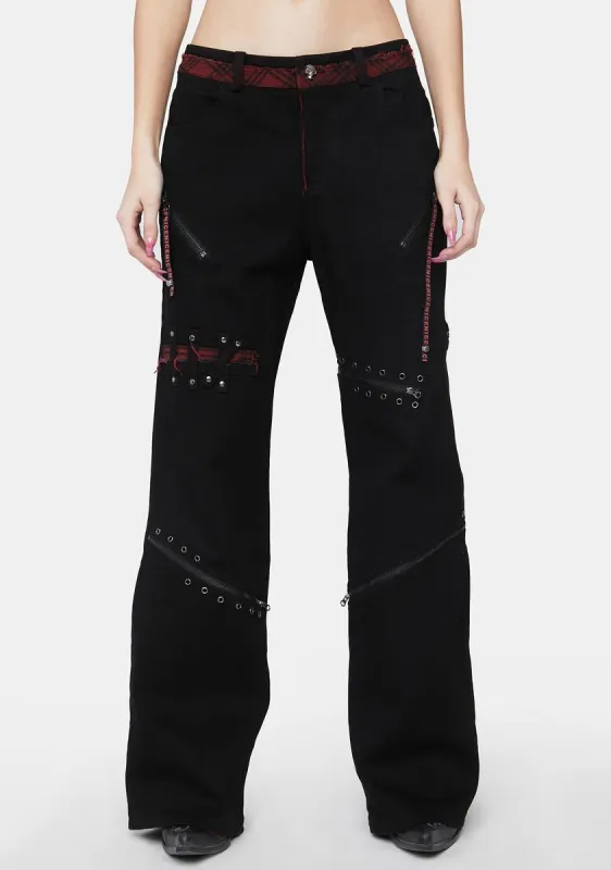 Stylish Punk Straight Pants sold by Dolls Kill