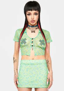 Floral Mesh Mini Skirt sold by Dolls Kill