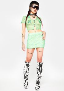Floral Mesh Mini Skirt sold by Dolls Kill