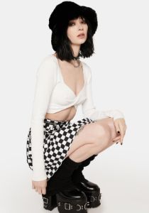 Cool Dramatic Much Crop Top sold by Dolls Kill