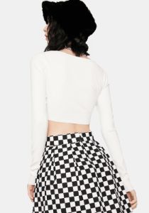 Cool Dramatic Much Crop Top sold by Dolls Kill