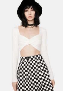 Cool Dramatic Much Crop Top sold by Dolls Kill