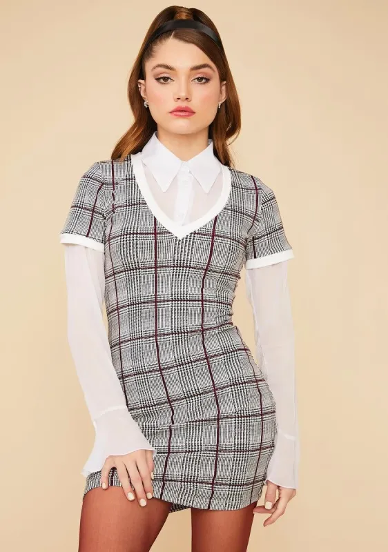 Elegant Etiquette Plaid Bodycon Dress sold by Dolls Kill