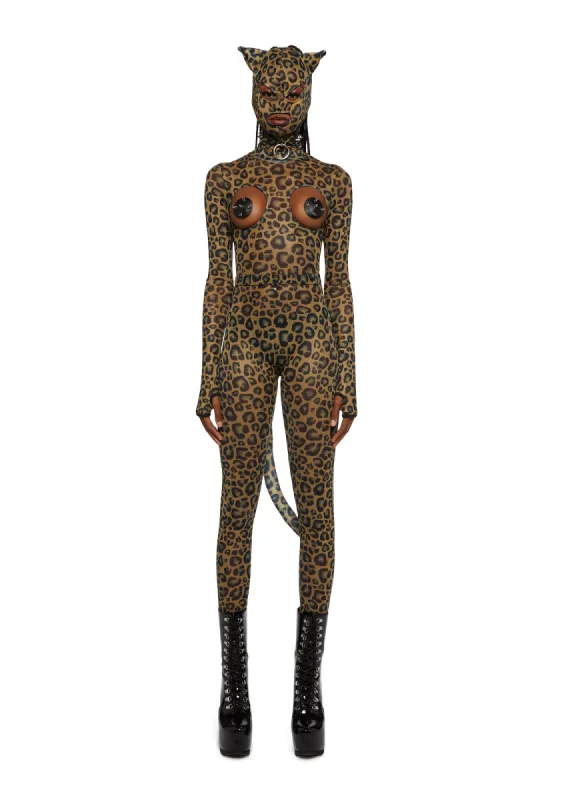 Cat Attack Open Cup Leopard Costume sold by Dolls Kill
