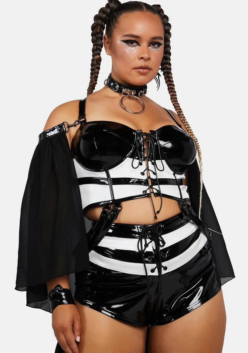 Plus Public Spectacle Vinyl Corset Top sold by Dolls Kill