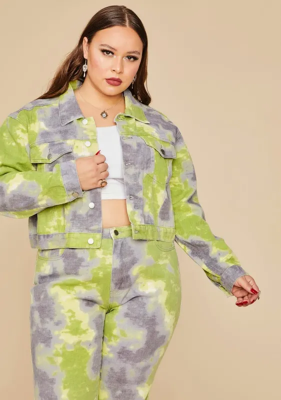 Plus Eyes Of Envy Denim Jacket sold by Dolls Kill