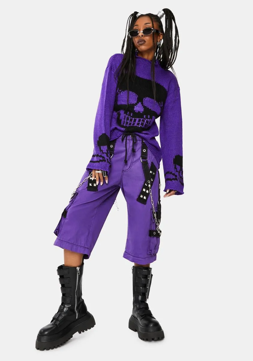 Purple Knit Skull Sweater sold by Dolls Kill product image thumbnail 3