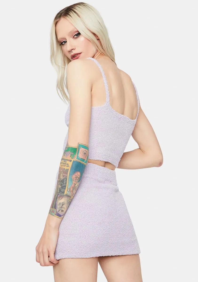 Fairy My Poker Face Fuzzy Crop Tank And Skirt Set sold by Dolls Kill product image thumbnail 4