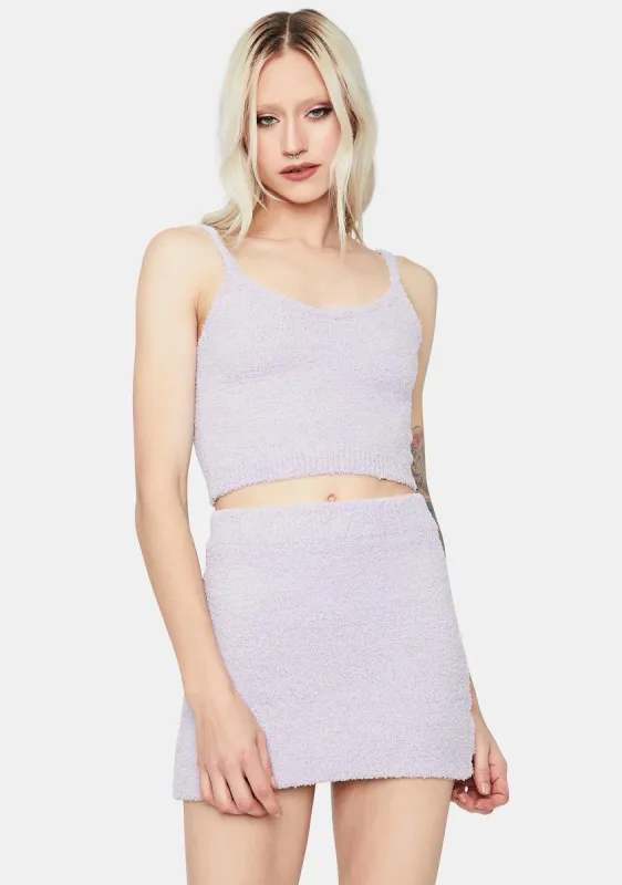 Fairy My Poker Face Fuzzy Crop Tank And Skirt Set sold by Dolls Kill