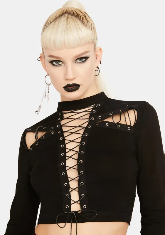 Fallen Gladiator Crop Top sold by Dolls Kill