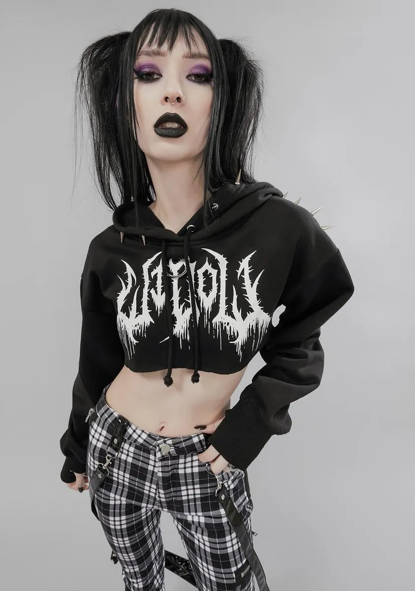 Darkness Calling Crop Hoodie sold by Dolls Kill